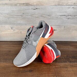 Nike Metcon 8 Mens Size 12 Flat Pewter Gum Medium Brown Light Crimson DO9328 005